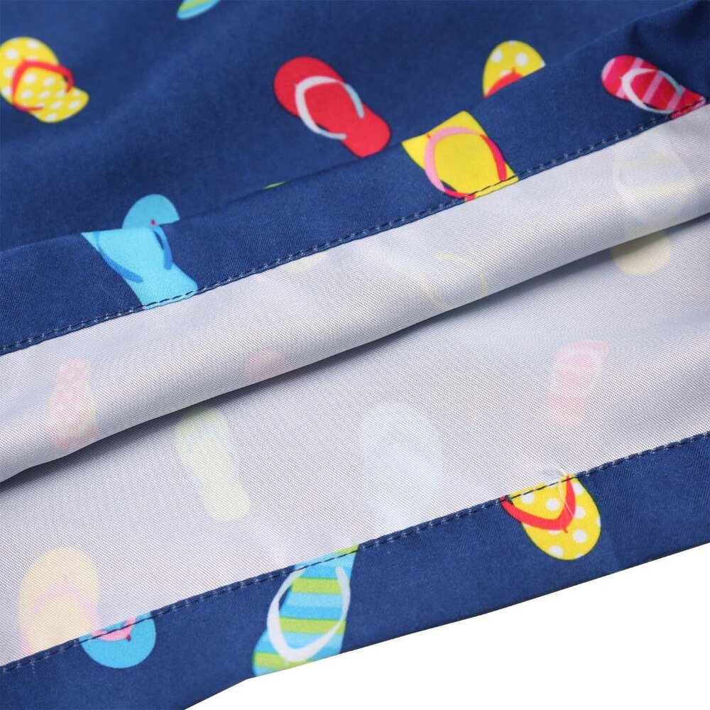 Boys' Blue Flip-flops Print Swim Trunks with Mesh Liner - Picture 6 of 7